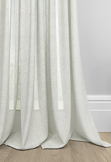 Pesaro Stripe Voile, White - Made to Measure Curtains